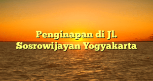 Penginapan di Jl. Sosrowijayan Yogyakarta