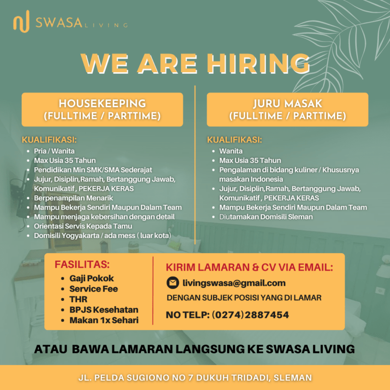 Swasa Living Jogja: Pengalaman Menginap yang Nyaman di Tengah Kota Jogja 